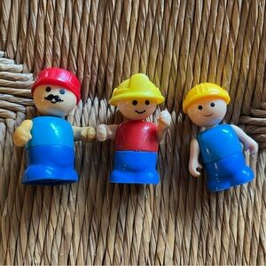 Set of 3 Playschool 2 1/2 inch Lil Construction Man